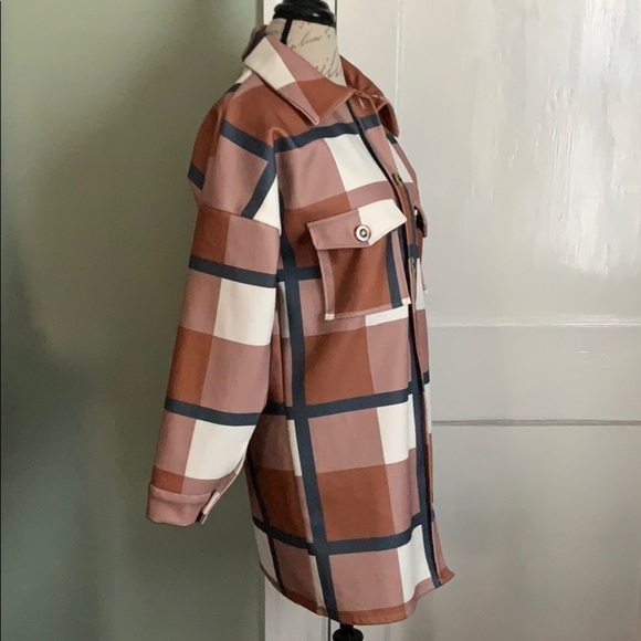 FASHION Street Plaid Oversized Woolen Shacket - Picture 6 of 8